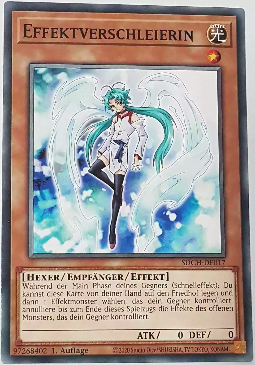 Effektverschleierin SDCH-DE017 ist in Common Yu-Gi-Oh Karte aus Spirit Charmers 1. Auflage