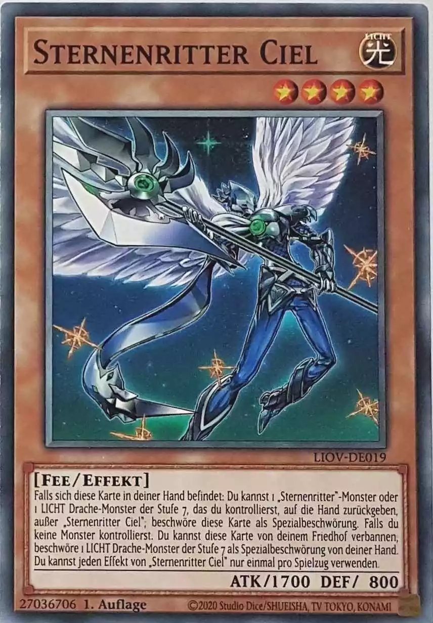 Sternenritter Ciel LIOV-DE019 ist in Common Yu-Gi-Oh Karte aus Lightning Overdrive 1.Auflage