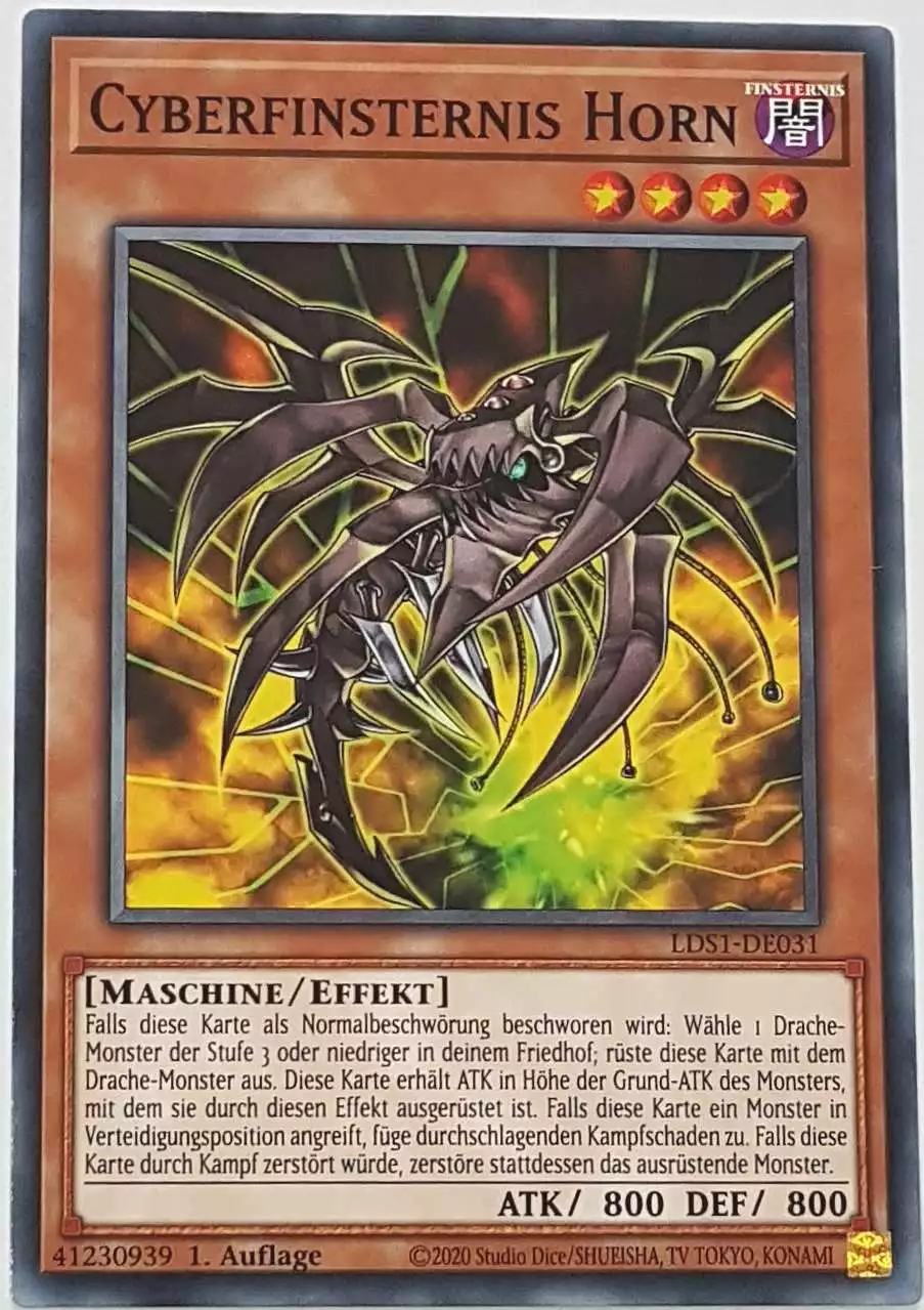 Cyberfinsternis Horn LDS1-DE031 ist in Common Yu-Gi-Oh Karte aus Legendary Duelists: Season 1 1.Auflage