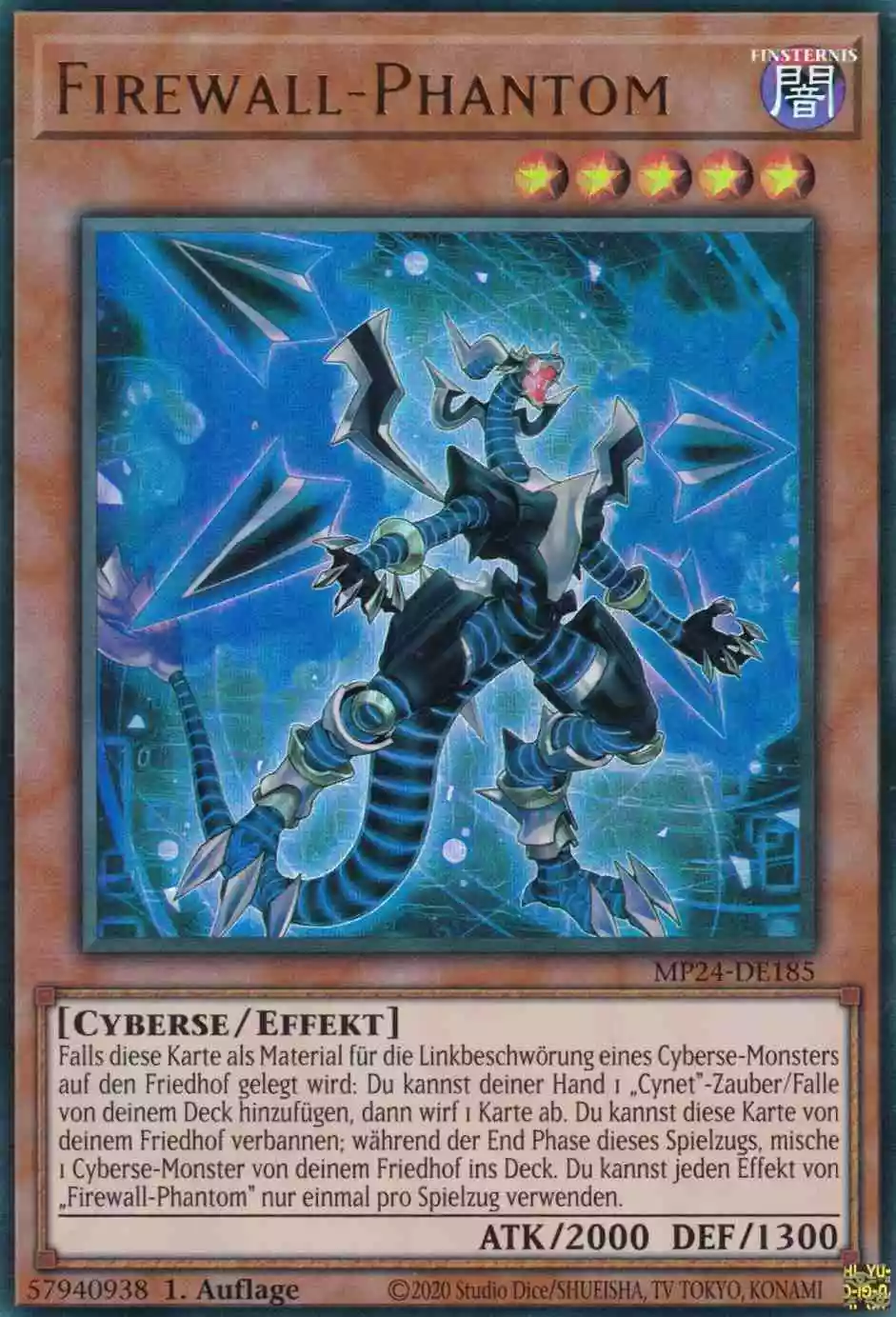 Firewall-Phantom MP24-DE185 ist in Ultra Rare Yu-Gi-Oh Karte aus 25th Anniversary Tin Dueling Mirrors 1.Auflage
