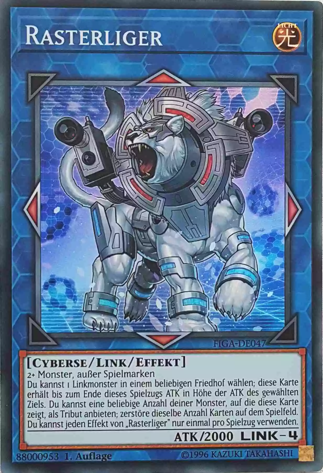 Rasterliger FIGA-DE047 ist in Super Rare Yu-Gi-Oh Karte aus Fists of the Gadgets 1.Auflage