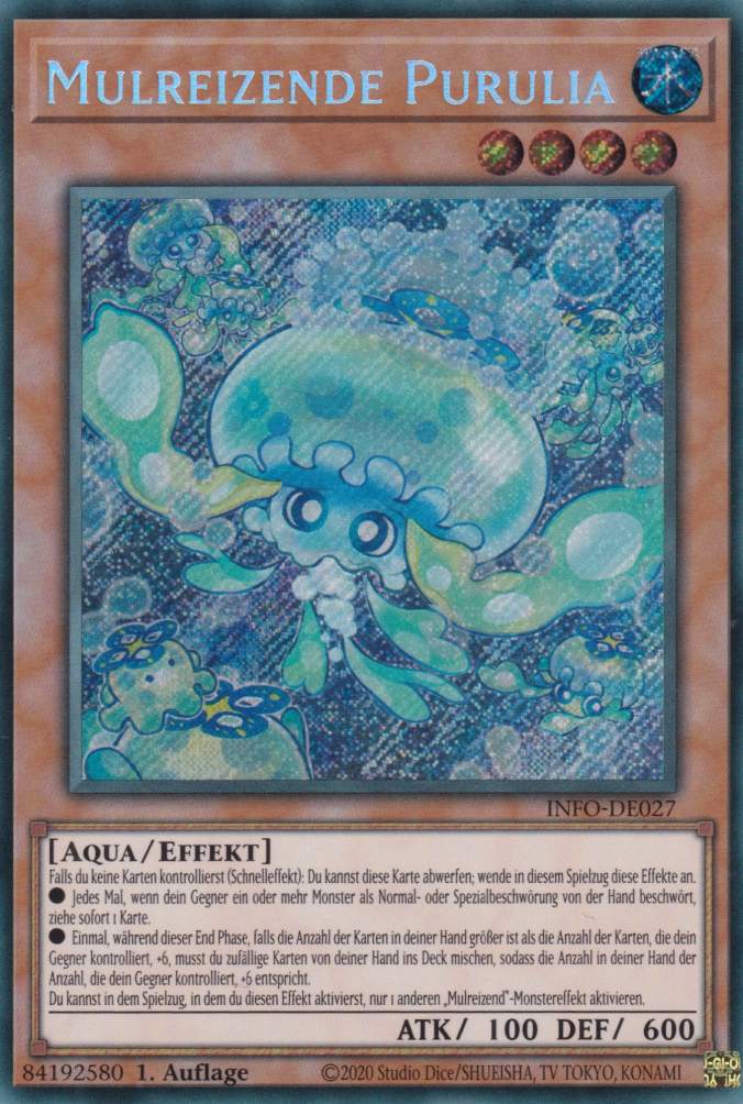 Mulreizende Purulia INFO-DE027 ist in Secret Rare Yu-Gi-Oh Karte aus The Infinite Forbidden 1.Auflage