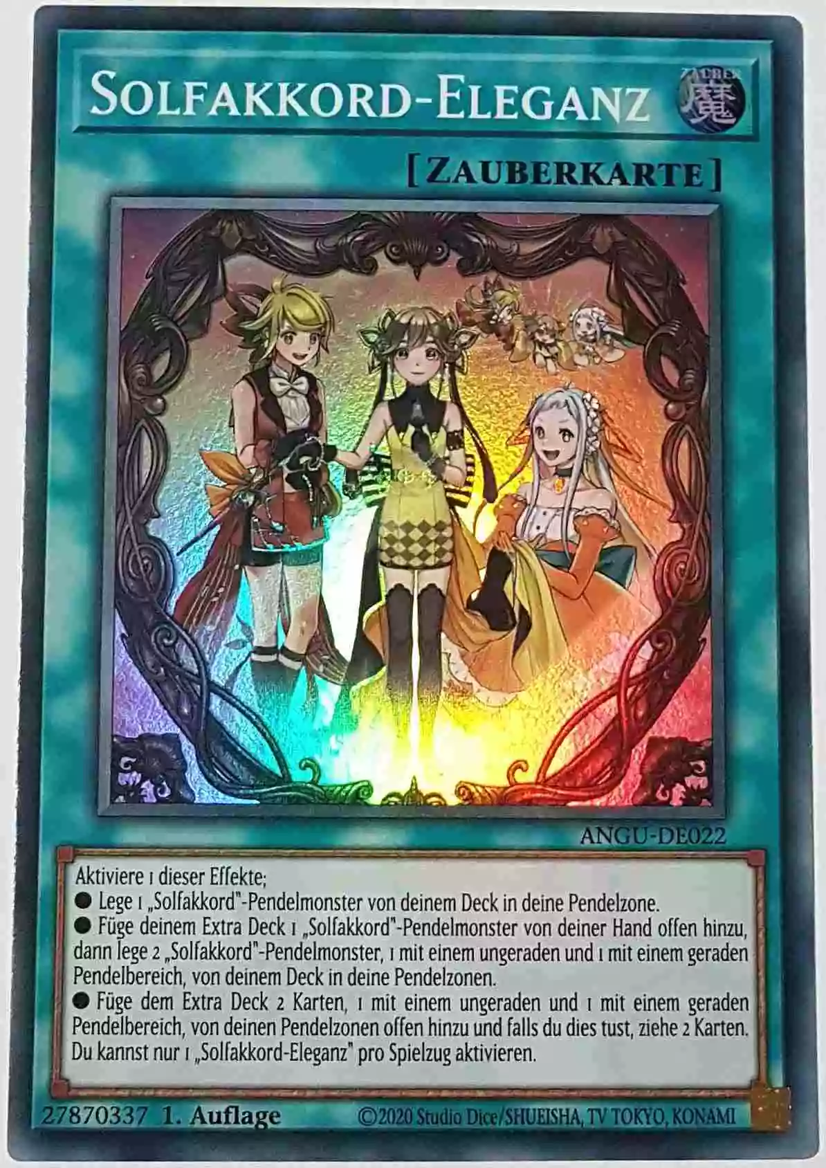 angu-de022-solfakkord-eleganz-super-rare-ancient-guardians Solfakkord-Eleganz ANGU-DE022 ist in Super Rare Yu-Gi-Oh Karte aus Ancient Guardians 1.Auflage