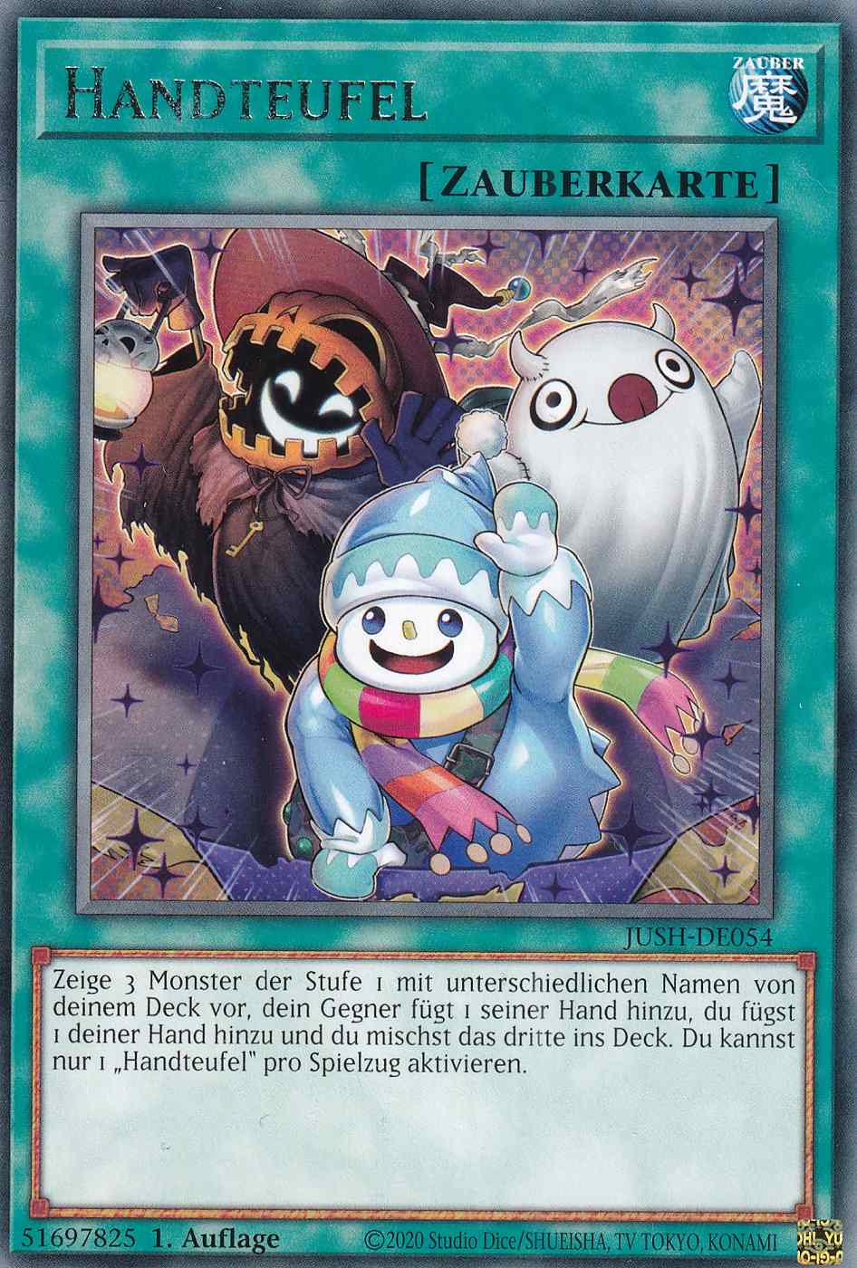 Handteufel JUSH-DE054 ist in Rare Yu-Gi-Oh Karte aus Justice Hunters 1.Auflage