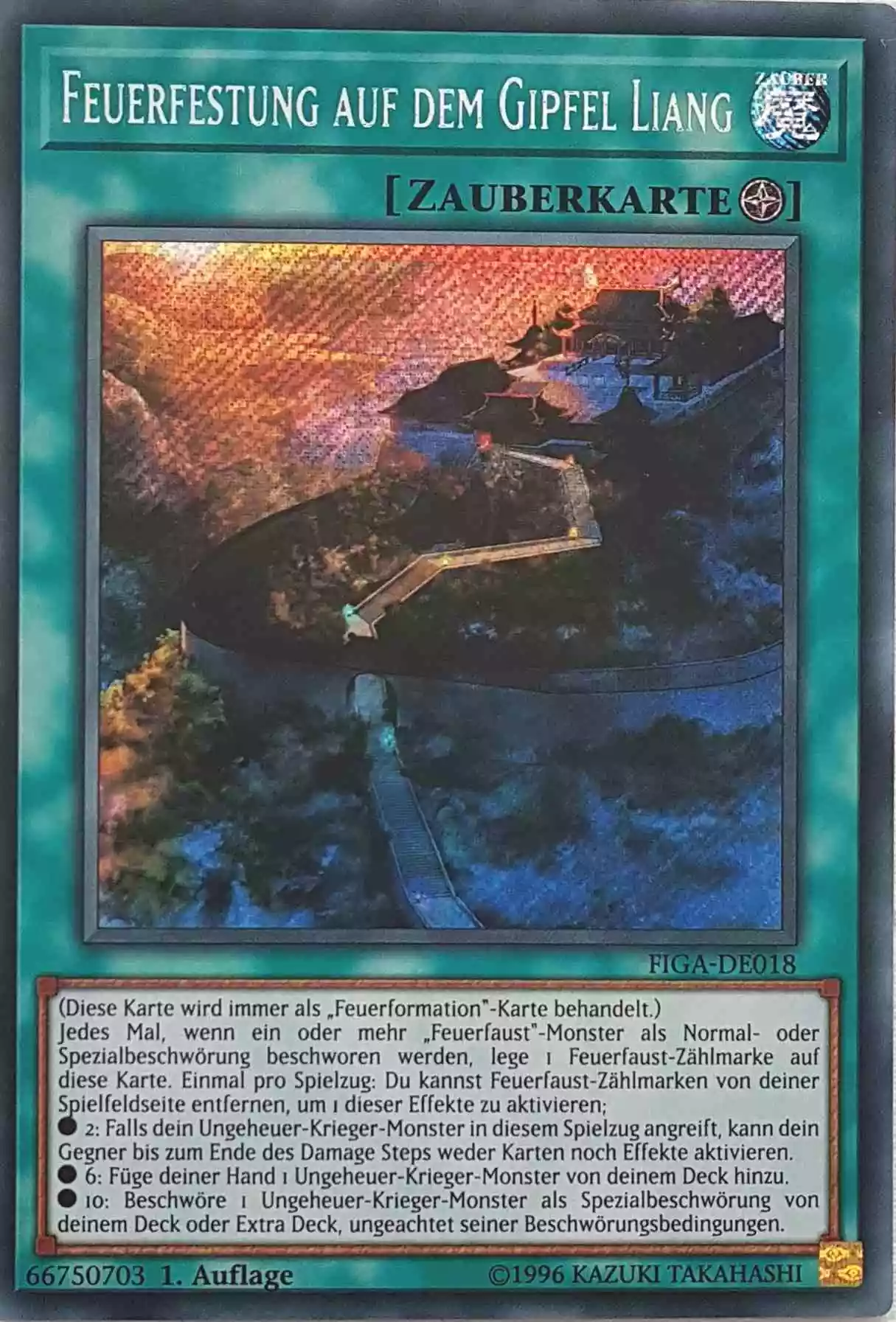 figa-de018-feuerfestung-auf-dem-gipfel-liang-secret-rare Feuerfestung auf dem Gipfel Liang FIGA-DE018 ist in Secret Rare Yu-Gi-Oh Karte aus Fists of the Gadgets 1.Auflage