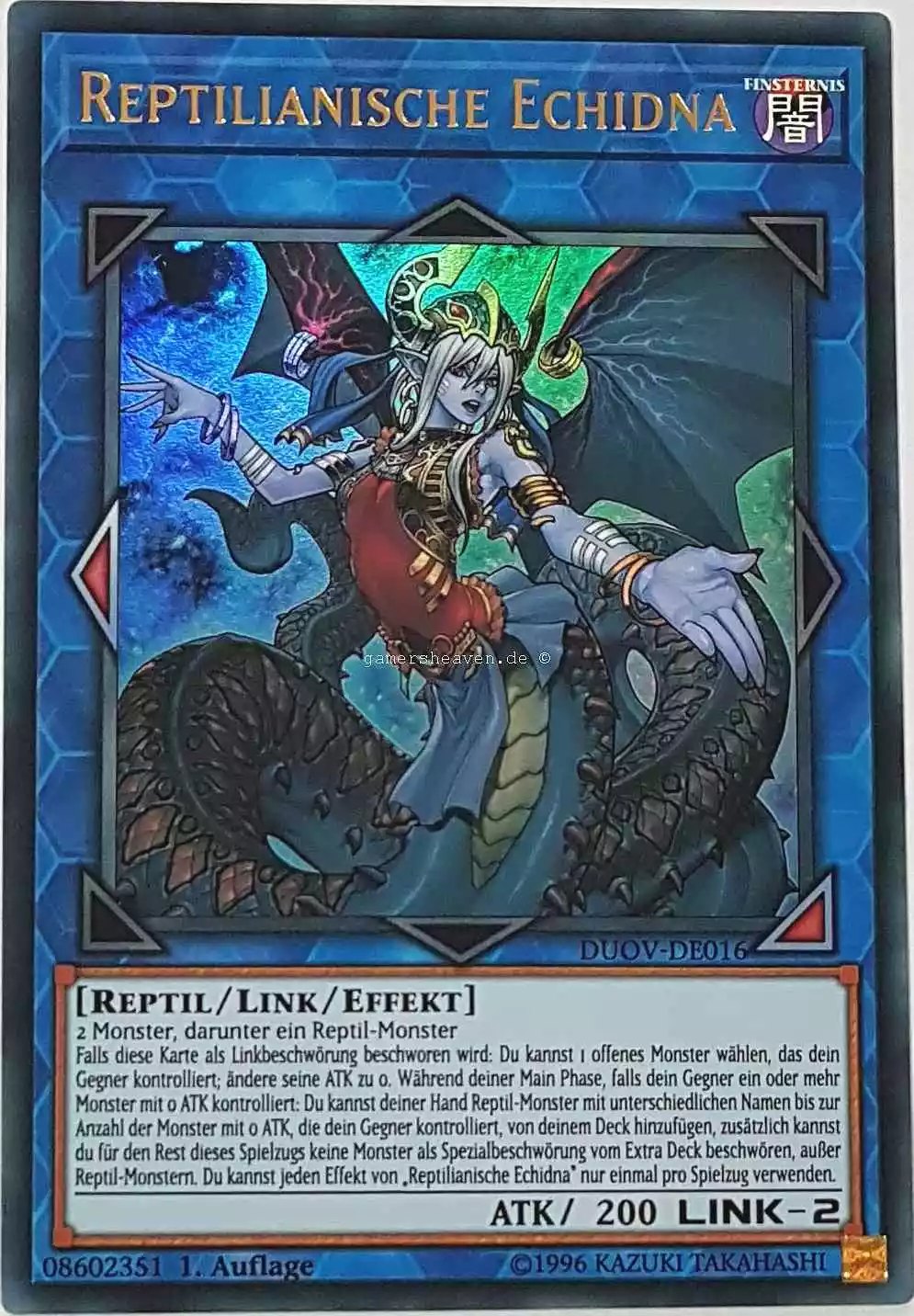 Reptilianische Echidna DUOV-DE016 ist in Ultra Rare Yu-Gi-Oh Karte aus Duel Overload 1.Auflage