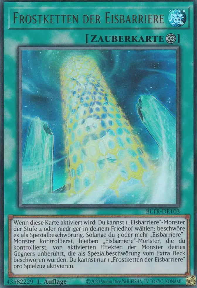 Frostketten der Eisbarriere BLTR-DE103 ist in Ultra Rare Yu-Gi-Oh Karte aus Battles of Legend Terminal Revenge 1.Auflage