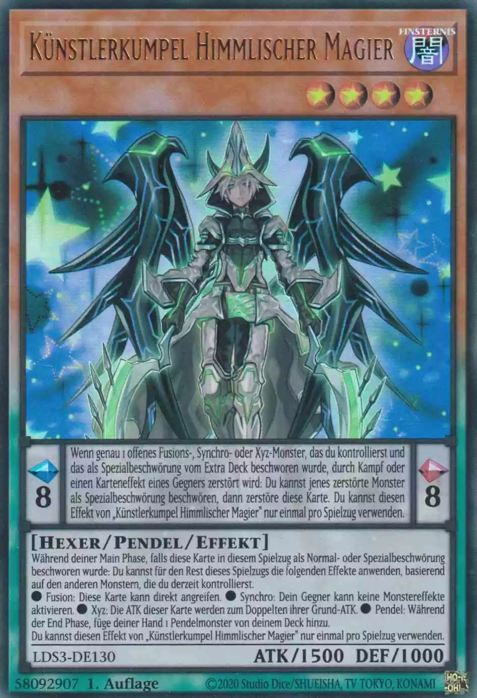 lds3-de130-kuenstlerkumpel-himmlischer-magier-ultra-rare-legendary-duelists-season-3 Künstlerkumpel Himmlischer Magier LDS3-DE130 ist in Ultra Rare Yu-Gi-Oh Karte aus Legendary Duelists Season 3 1.Auflage