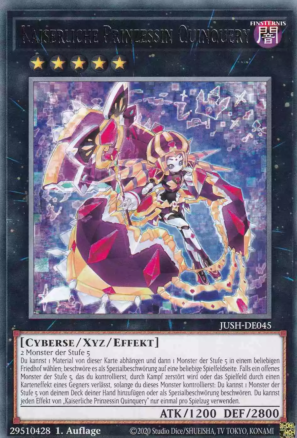 Kaiserliche Prinzessin Quinquery JUSH-DE045 ist in Rare Yu-Gi-Oh Karte aus Justice Hunters 1.Auflage