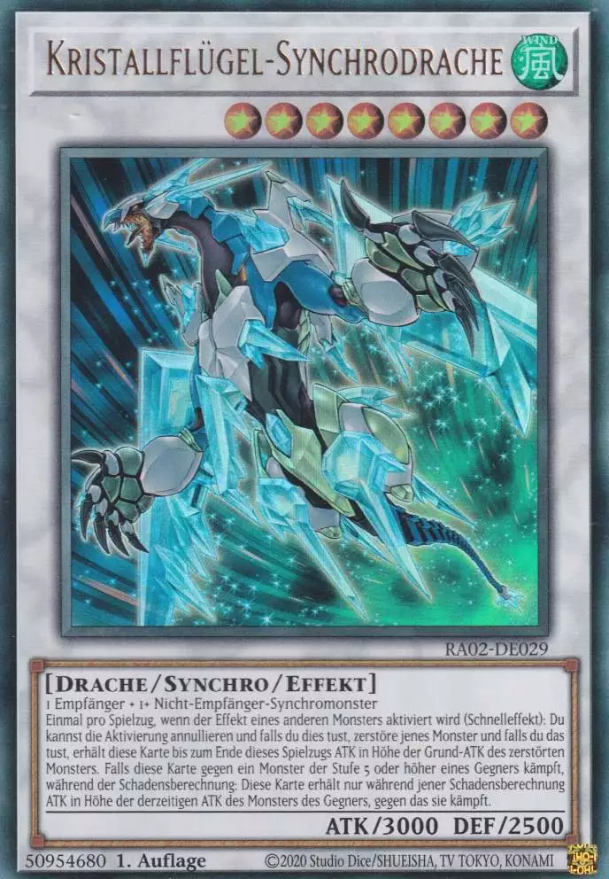 Kristallflügel-Synchrodrache RA02-DE029 ist in Ultra Rare Yu-Gi-Oh Karte aus 25th Anniversary Rarity Collection 2 1.Auflage