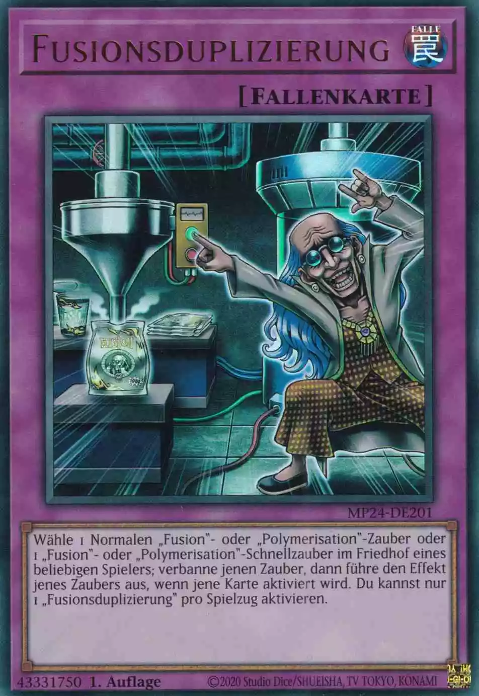 Fusionsduplizierung Ultra Rare MP24-DE201 Yugioh Karte Fusionsduplizierung MP24-DE201 ist in Ultra Rare Yu-Gi-Oh Karte aus 25th Anniversary Tin Dueling Mirrors 1.Auflage