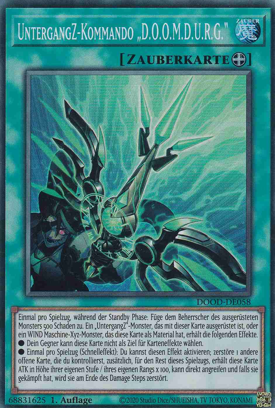 UntergangZ-Kommando D.O.O.M.D.U.R.G. DOOD-DE058 ist in Super Rare Yu-Gi-Oh Karte aus Doom of Dimensions 1.Auflage
