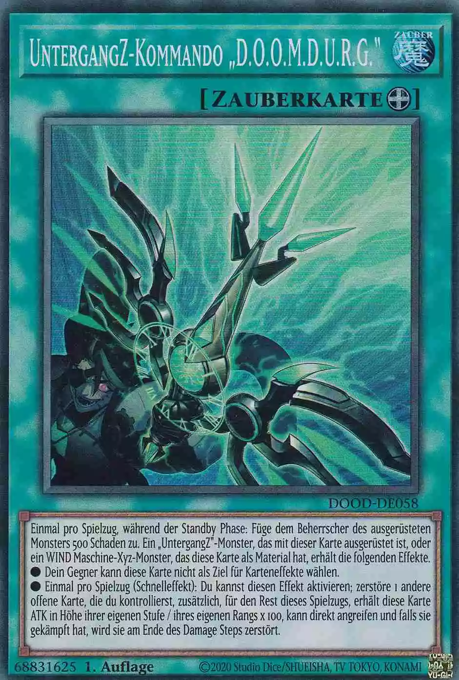 UntergangZ-Kommando D.O.O.M.D.U.R.G. Super Rare DOOD-DE058 Yugioh Karte UntergangZ-Kommando D.O.O.M.D.U.R.G. DOOD-DE058 ist in Super Rare Yu-Gi-Oh Karte aus Doom of Dimensions 1.Auflage