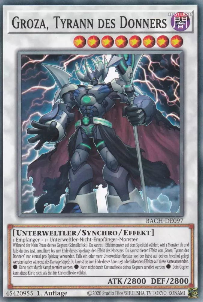 Groza, Tyrann des Donners BACH-DE097 ist in Common Yu-Gi-Oh Karte aus Battle of Chaos 1.Auflage