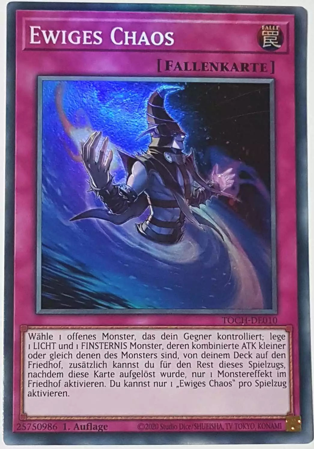 Ewiges Chaos TOCH-DE010 ist in Super Rare Yu-Gi-Oh Karte aus Toon Chaos 1.Auflage