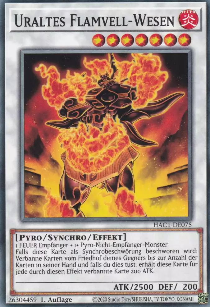 Uraltes Flamvell-Wesen HAC1-DE075 ist in Common Yu-Gi-Oh Karte aus Hidden Arsenal Chapter 1 1.Auflage