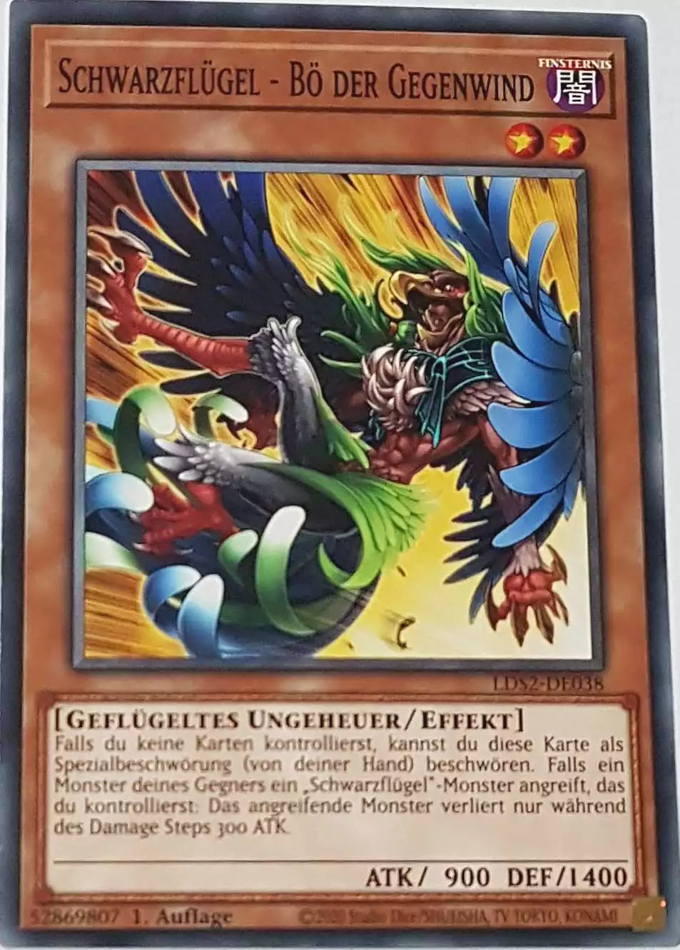 Schwarzflügel - Bö der Gegenwind LDS2-DE038 ist in Common Yu-Gi-Oh Karte aus Legendary Duelists: Season 2 1.Auflage