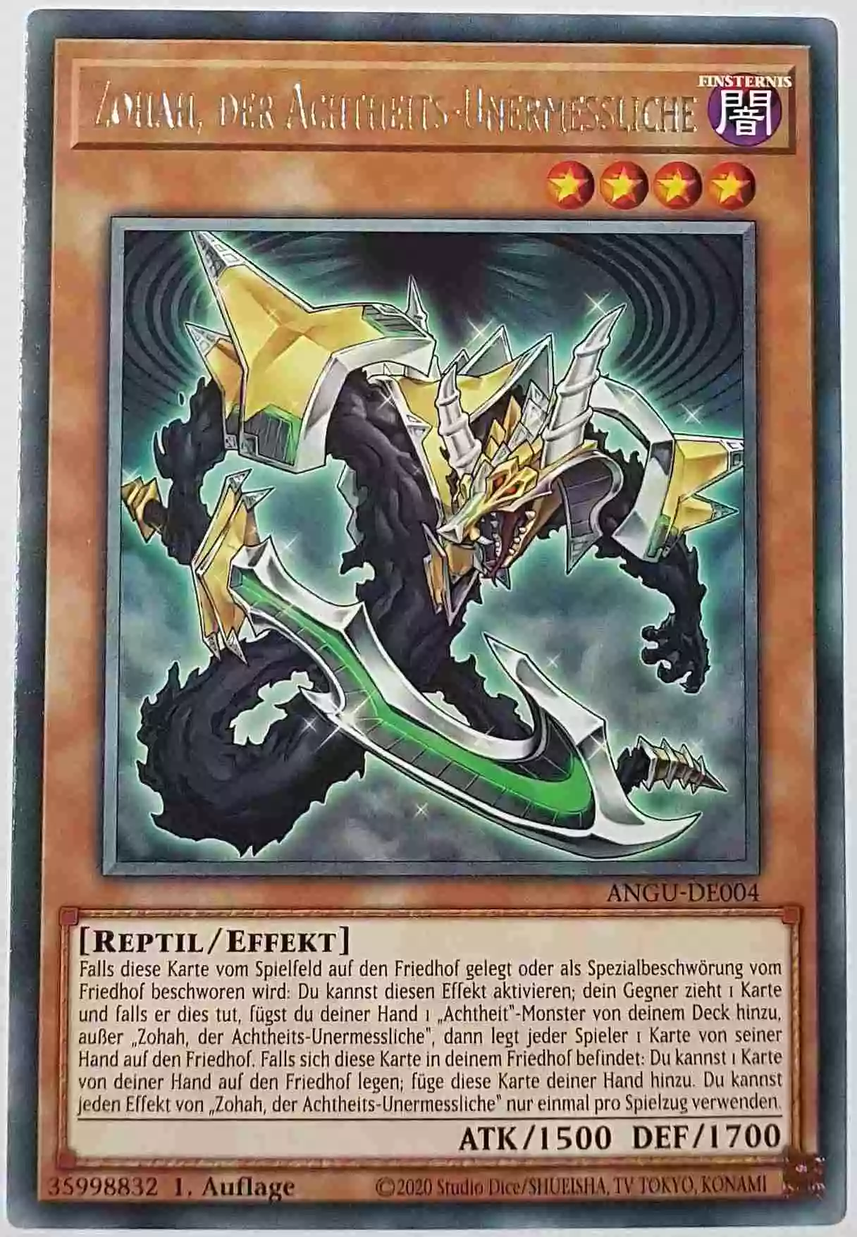 Zohah, der Achtheits-Unermessliche ANGU-DE004 ist in Rare Yu-Gi-Oh Karte aus Ancient Guardians 1.Auflage