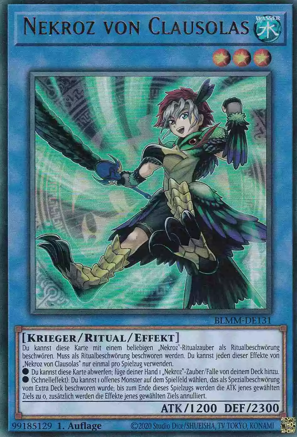 Nekroz von Clausolas Ultra Rare BLMM-DE131 Yugioh Karte Nekroz von Clausolas BLMM-DE131 ist in Ultra Rare Yu-Gi-Oh Karte aus Battles of Legend Monster Mayhem 1.Auflage