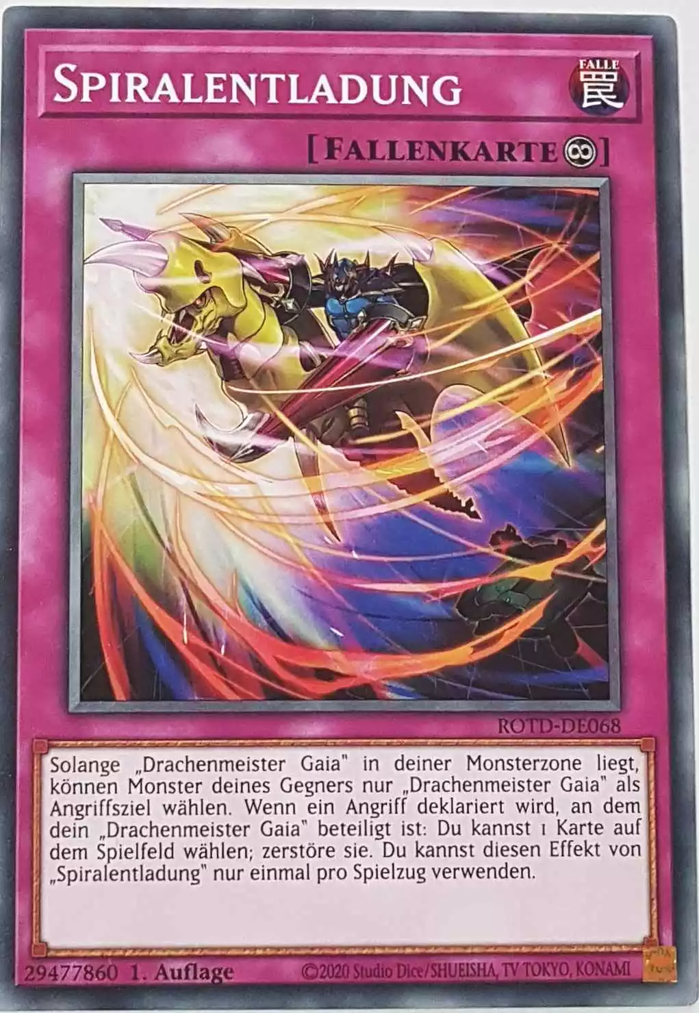 Spiralentladung ROTD-DE068 ist in Common Yu-Gi-Oh Karte aus Rise of the Duelist 1.Auflage