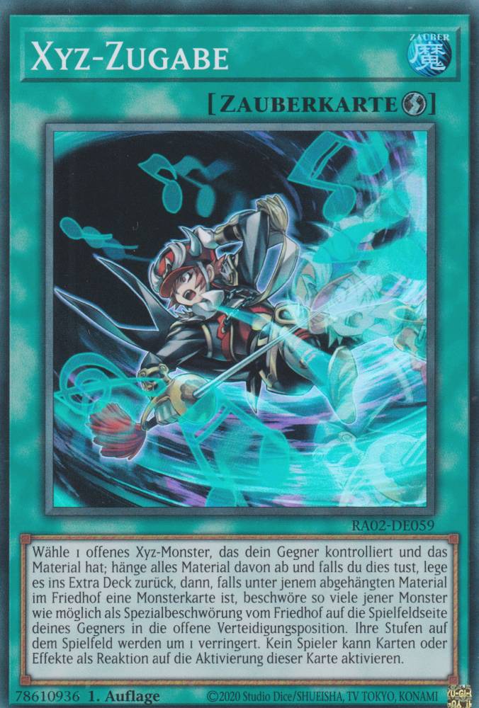 Xyz-Zugabe RA02-DE059 ist in Super Rare Yu-Gi-Oh Karte aus 25th Anniversary Rarity Collection 2 1.Auflage