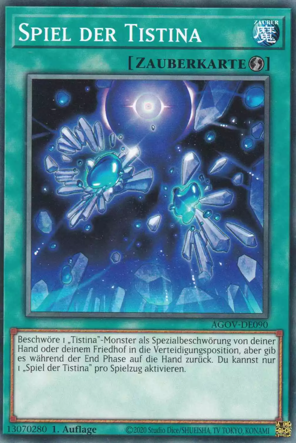 Spiel der Tistina AGOV-DE090 ist in Common Yu-Gi-Oh Karte aus Age of Overlord 1.Auflage