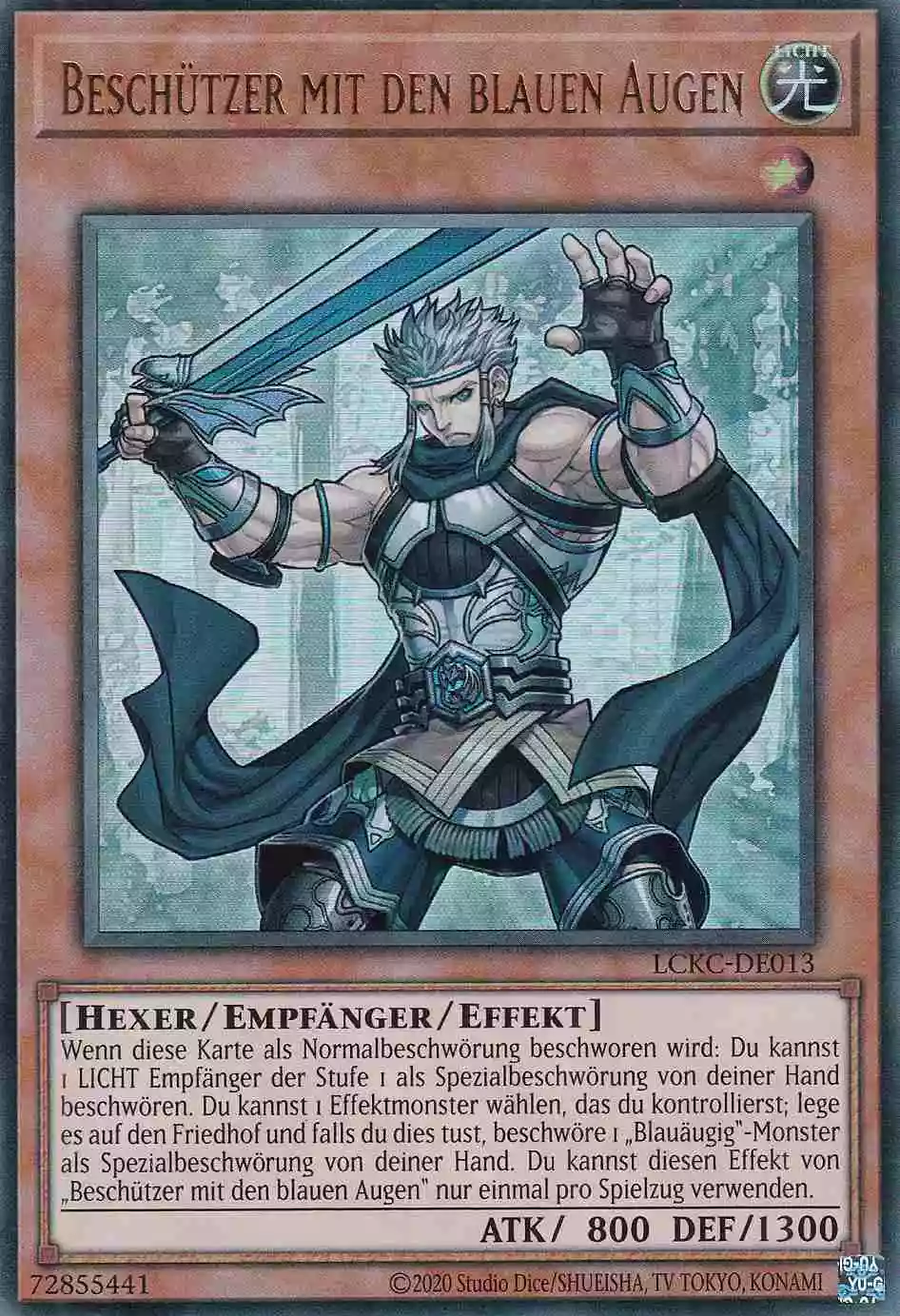 Beschützer mit den blauen Augen LCKC-DE013 ist in Ultra Rare Yu-Gi-Oh Karte aus Legendary Collection Kaiba unlimitiert