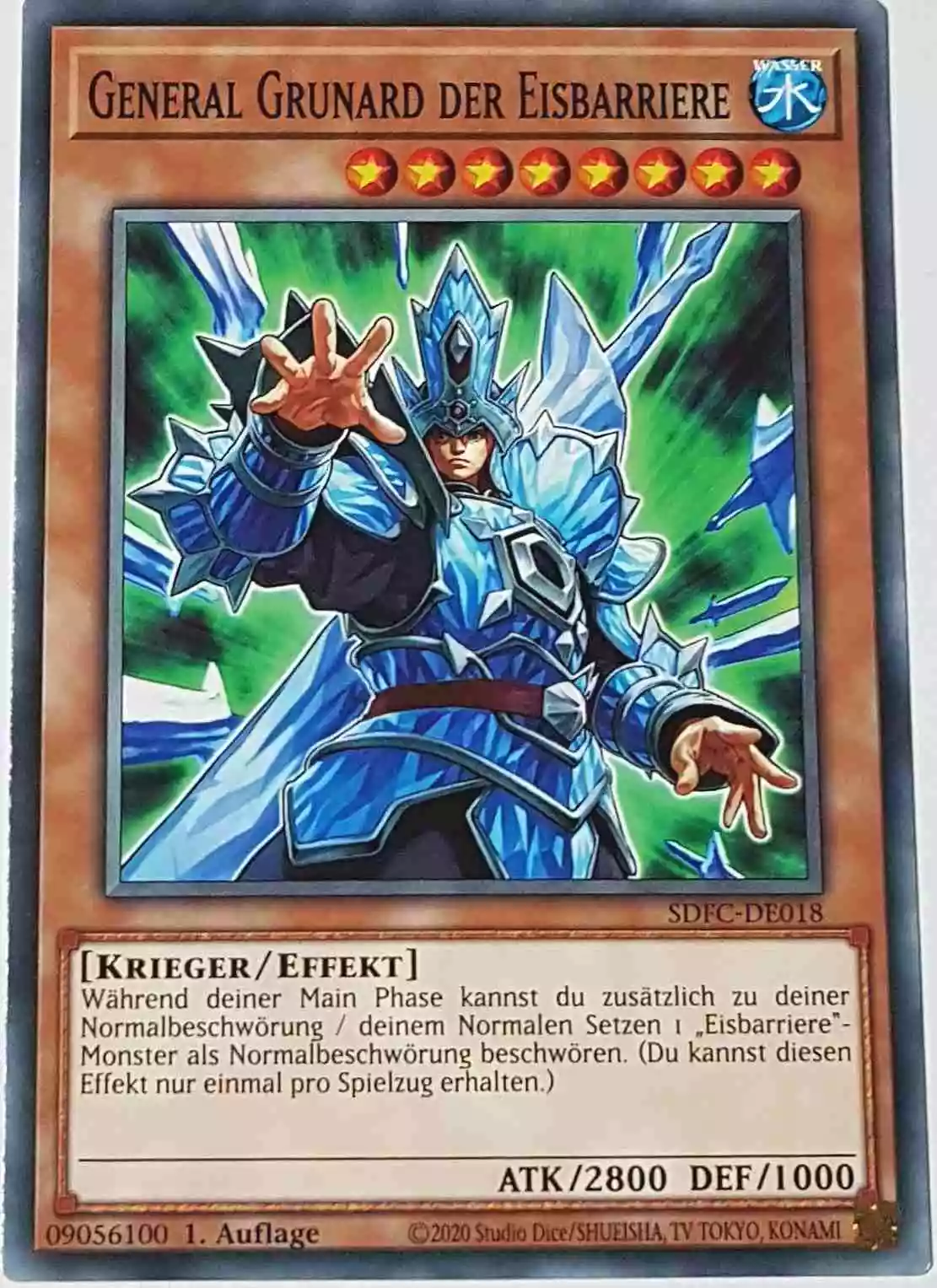 General Grunard der Eisbarriere SDFC-DE018 ist in Common Yu-Gi-Oh Karte aus Freezing Chains 1.Auflage