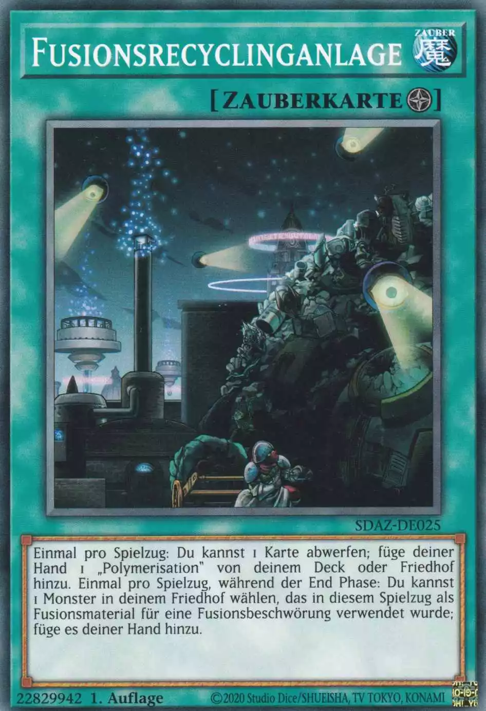 Fusionsrecyclinganlage SDAZ-DE025 ist in Common Yu-Gi-Oh Karte aus Structure Deck Albaz Strike 1.Auflage