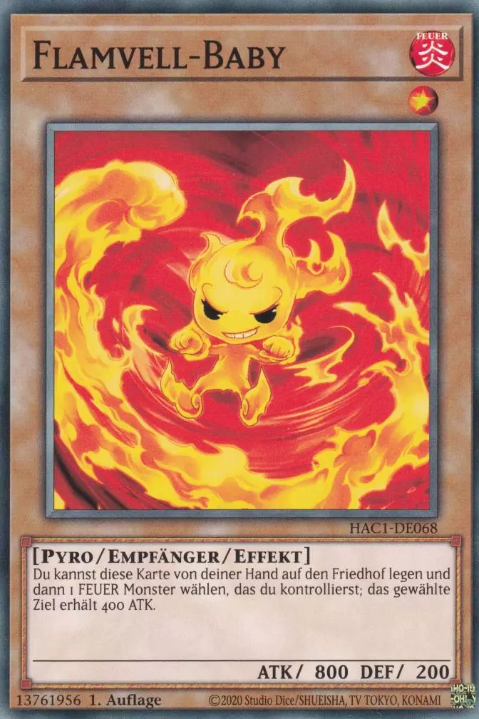 Flamvell-Baby HAC1-DE068 ist in Common Yu-Gi-Oh Karte aus Hidden Arsenal Chapter 1 1.Auflage