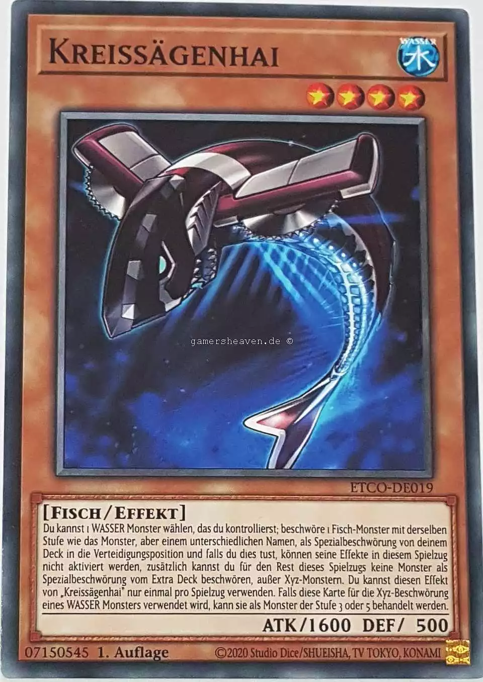 Kreissägenhai ETCO-DE019 ist in Common Yu-Gi-Oh Karte aus Eternity Code 1.Auflage