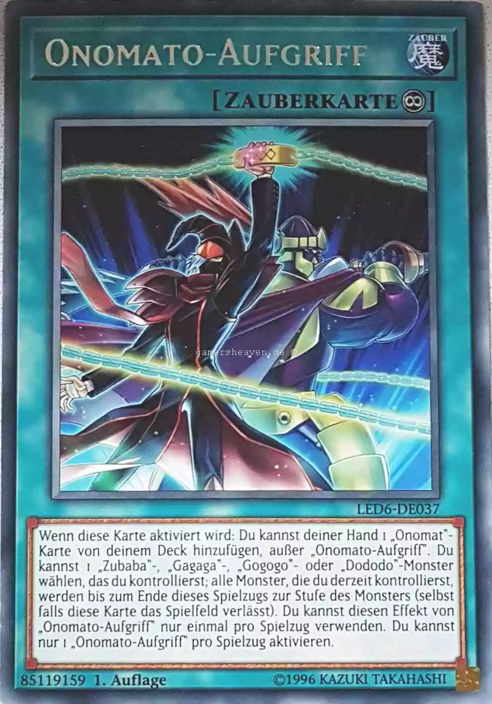 Onomato-Aufgriff LED6-DE037 ist in Rare aus Legendary Duelists: Magical Hero 1.Auflage