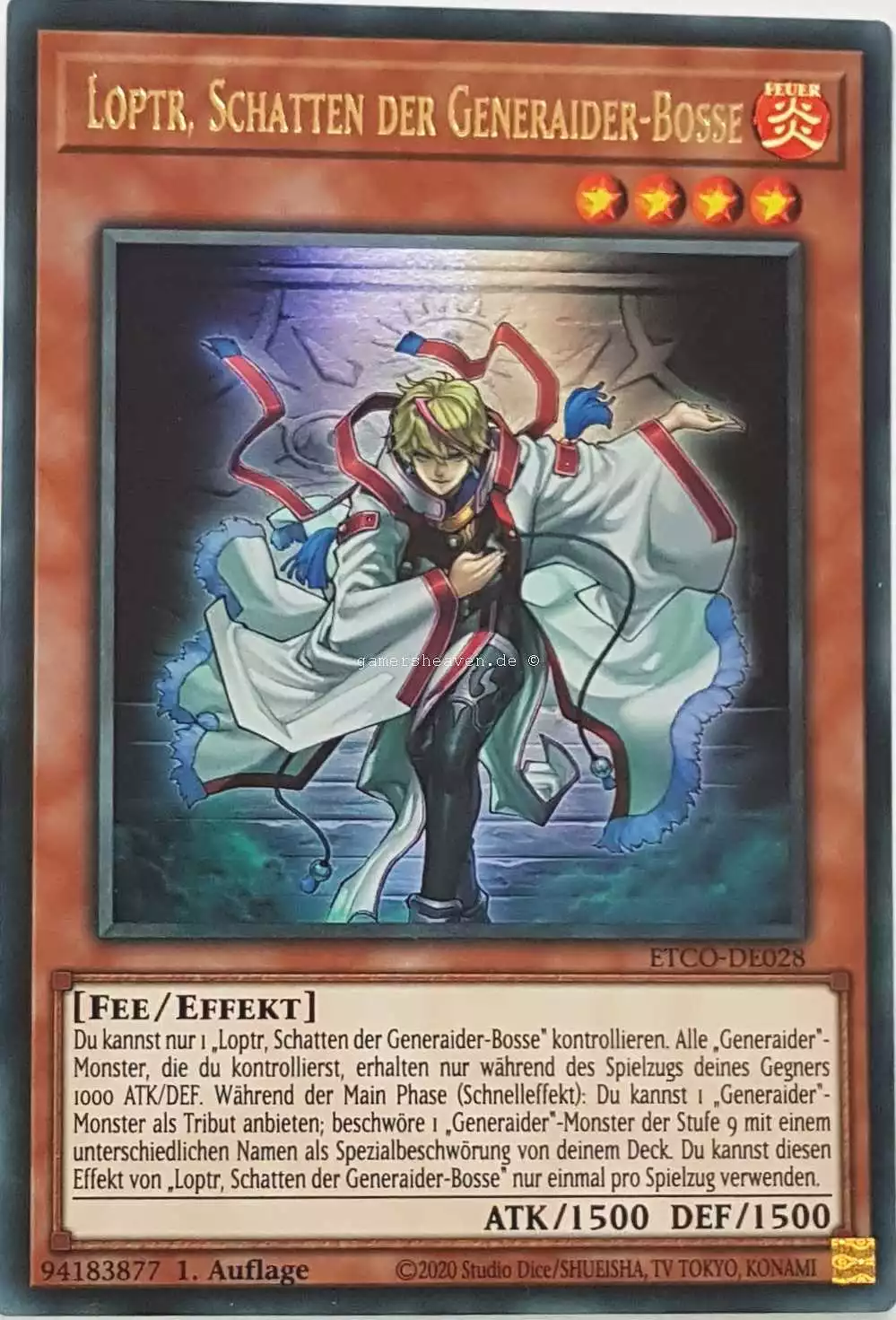 Loptr, Schatten der Generaider-Bosse ETCO-DE028 ist in Ultra Rare Yu-Gi-Oh Karte aus Eternity Code 1.Auflage