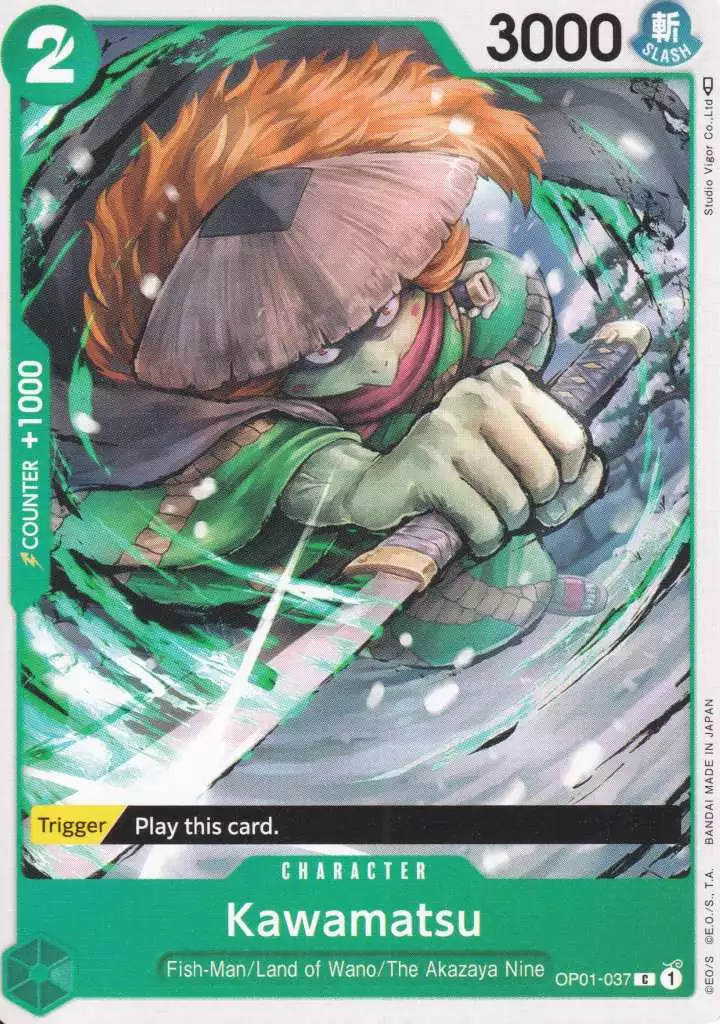 op01-037-kawamatsu-common-romance-dawn Kawamatsu OP01-037 ist in Common. Die One Piece Karte ist aus Romance Dawn in Normal Art.