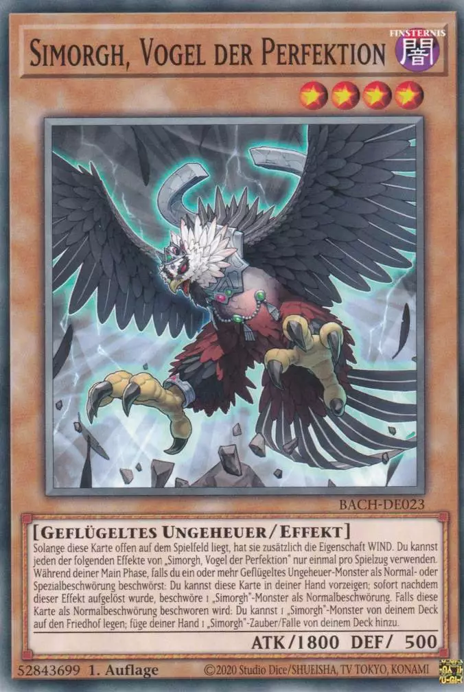 Simorgh, Vogel der Perfektion BACH-DE023 ist in Common Yu-Gi-Oh Karte aus Battle of Chaos 1.Auflage