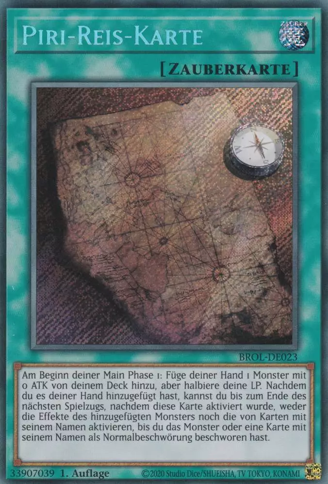 Piri-Reis-Karte BROL-DE023 ist in Secret Rare Yu-Gi-Oh Karte aus Brothers of Legend 1.Auflage