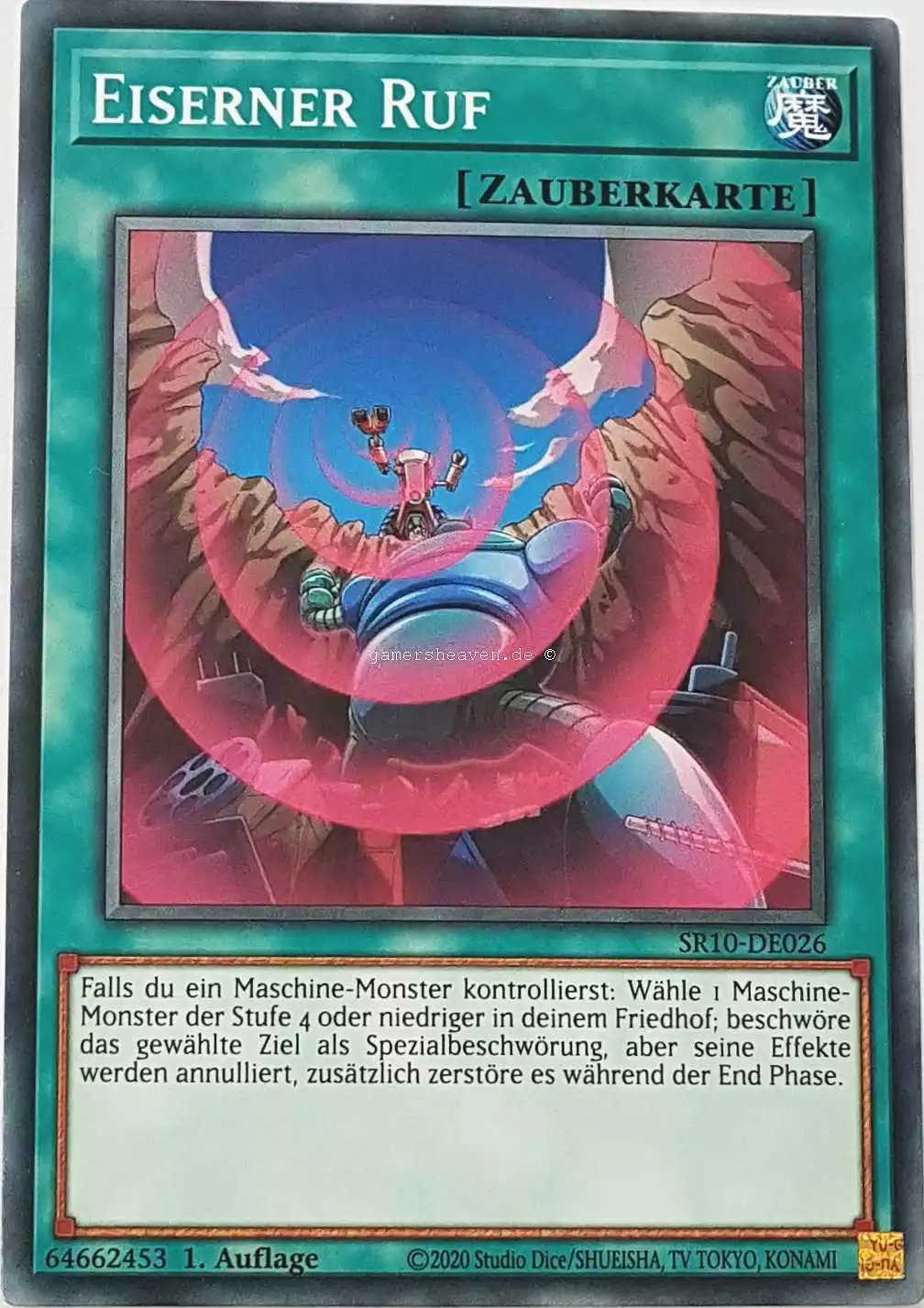Eiserner Ruf SR10-DE026 ist in Common Yu-Gi-Oh Karte aus Structure Deck: Mechanized Madness 1.Auflage