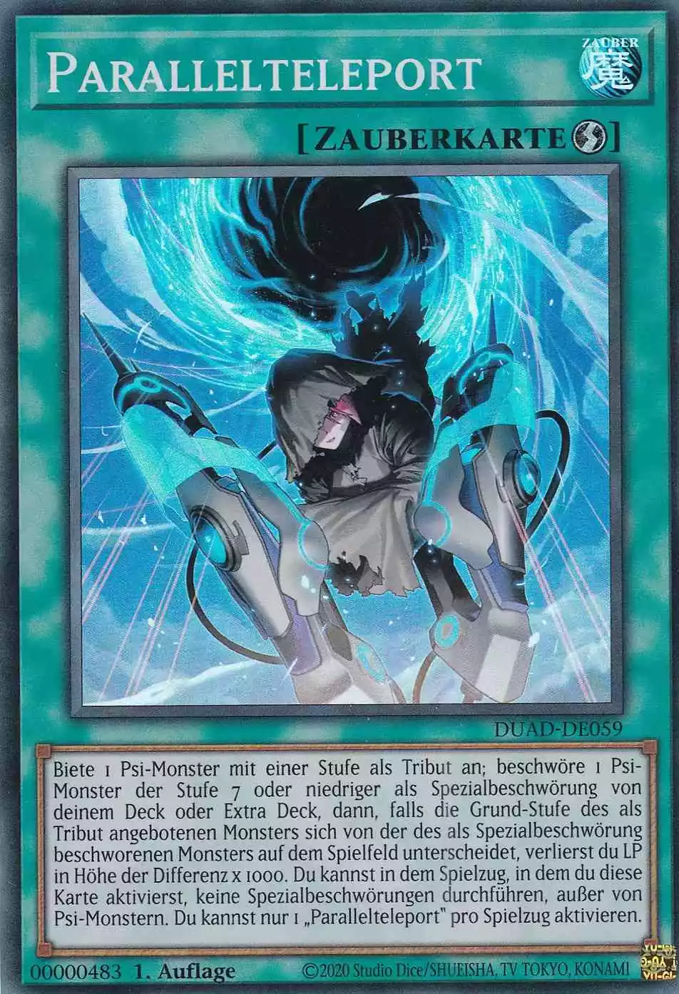 Parallelteleport DUAD-DE059 ist in Super Rare Yu-Gi-Oh Karte aus Duelist’s Advance 1.Auflage