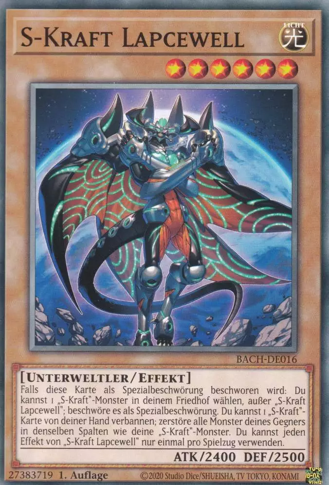 S-Kraft Lapcewell BACH-DE016 ist in Common Yu-Gi-Oh Karte aus Battle of Chaos 1.Auflage