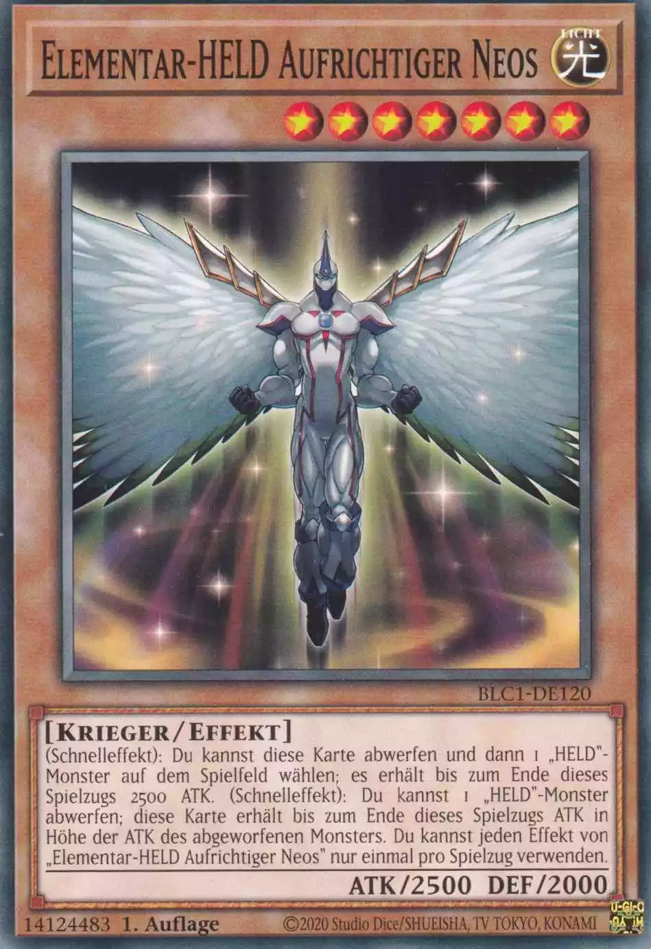 Elementar-HELD Aufrichtiger Neos BLC1-DE120 ist in Common Yu-Gi-Oh Karte aus Battles of Legend Chapter 1 1.Auflage