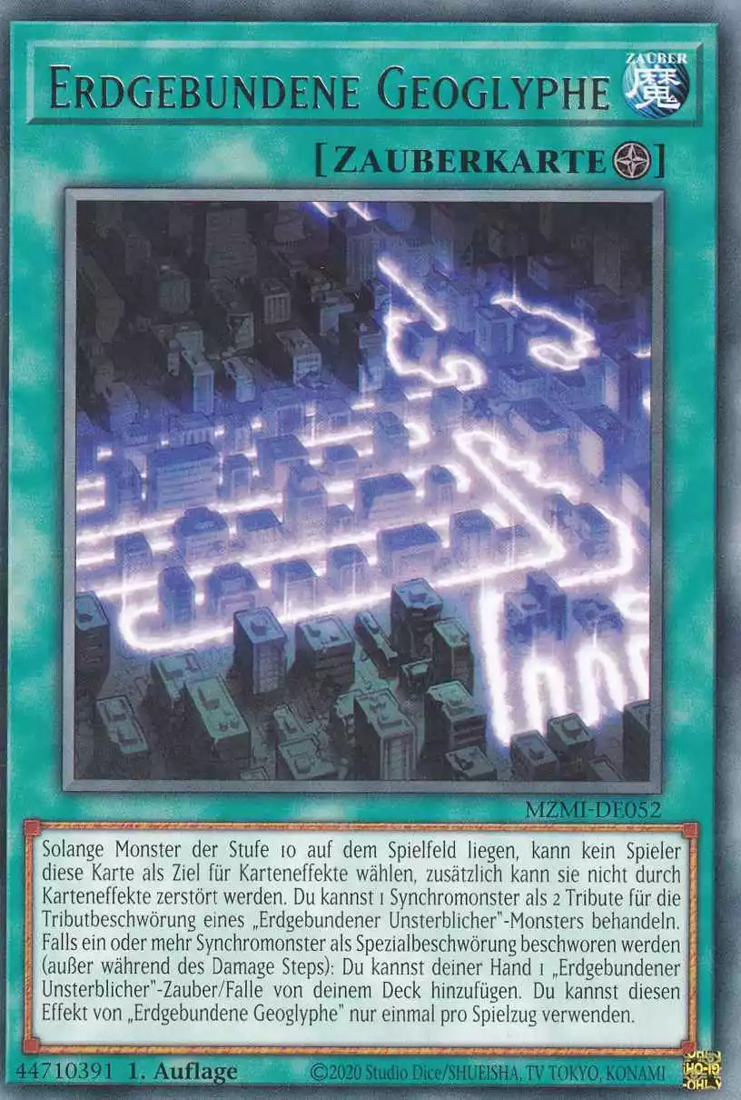 Erdgebundene Geoglyphe MZMI-DE052 ist in Rare Yu-Gi-Oh Karte aus Maze of Millennia 1.Auflage