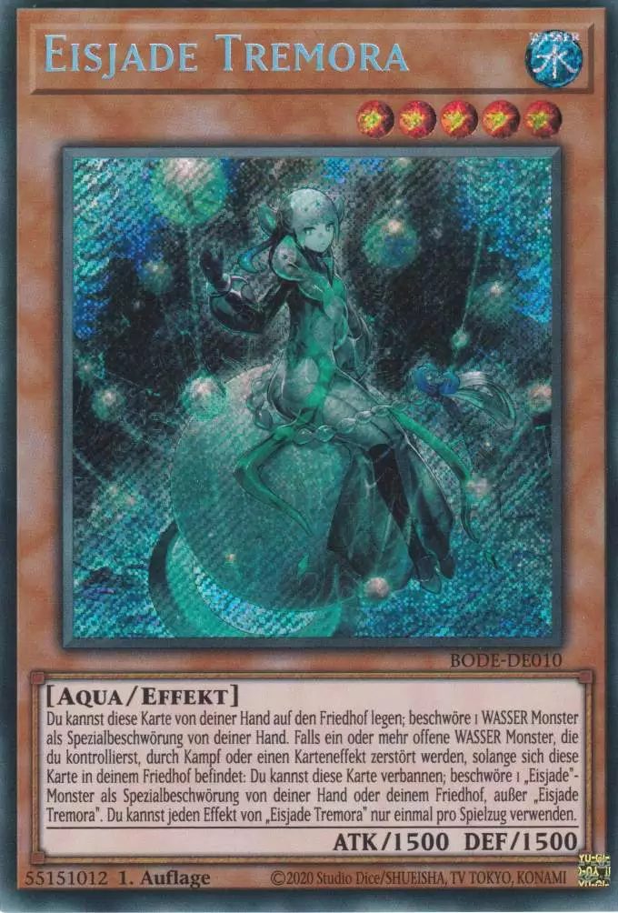 Eisjade Tremora BODE-DE010 ist in Secret Rare Yu-Gi-Oh Karte aus Burst of Destiny 1.Auflage