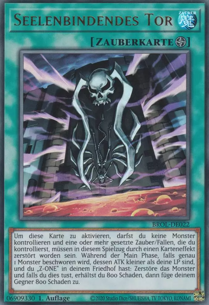 Seelenbindendes Tor BROL-DE022 ist in Ultra Rare Yu-Gi-Oh Karte aus Brothers of Legend 1.Auflage