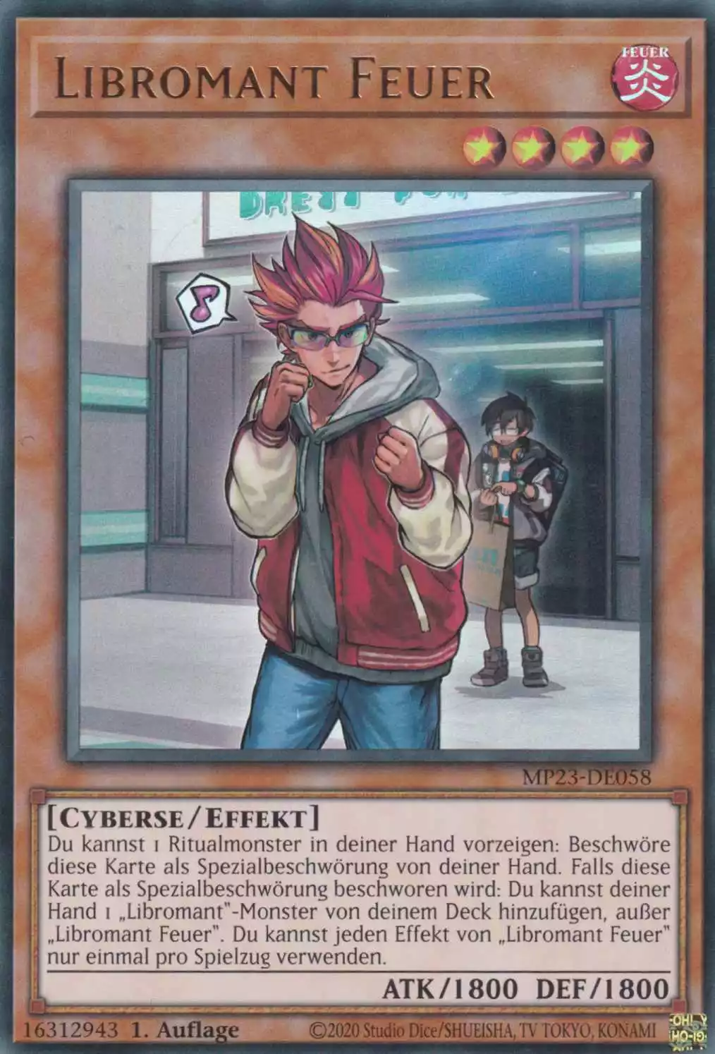 Libromant Feuer MP23-DE058 ist in Ultra Rare Yu-Gi-Oh Karte aus 25th Anniversary Tin Dueling Heroes 1.Auflage