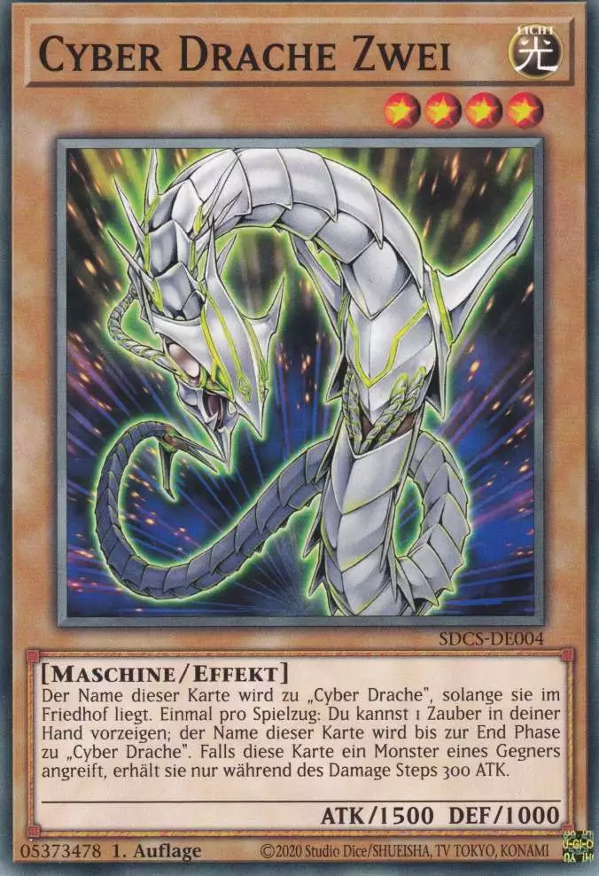 Cyber Drache Zwei SDCS-DE004 ist in Common Yu-Gi-Oh Karte aus Cyber Strike 1.Auflage