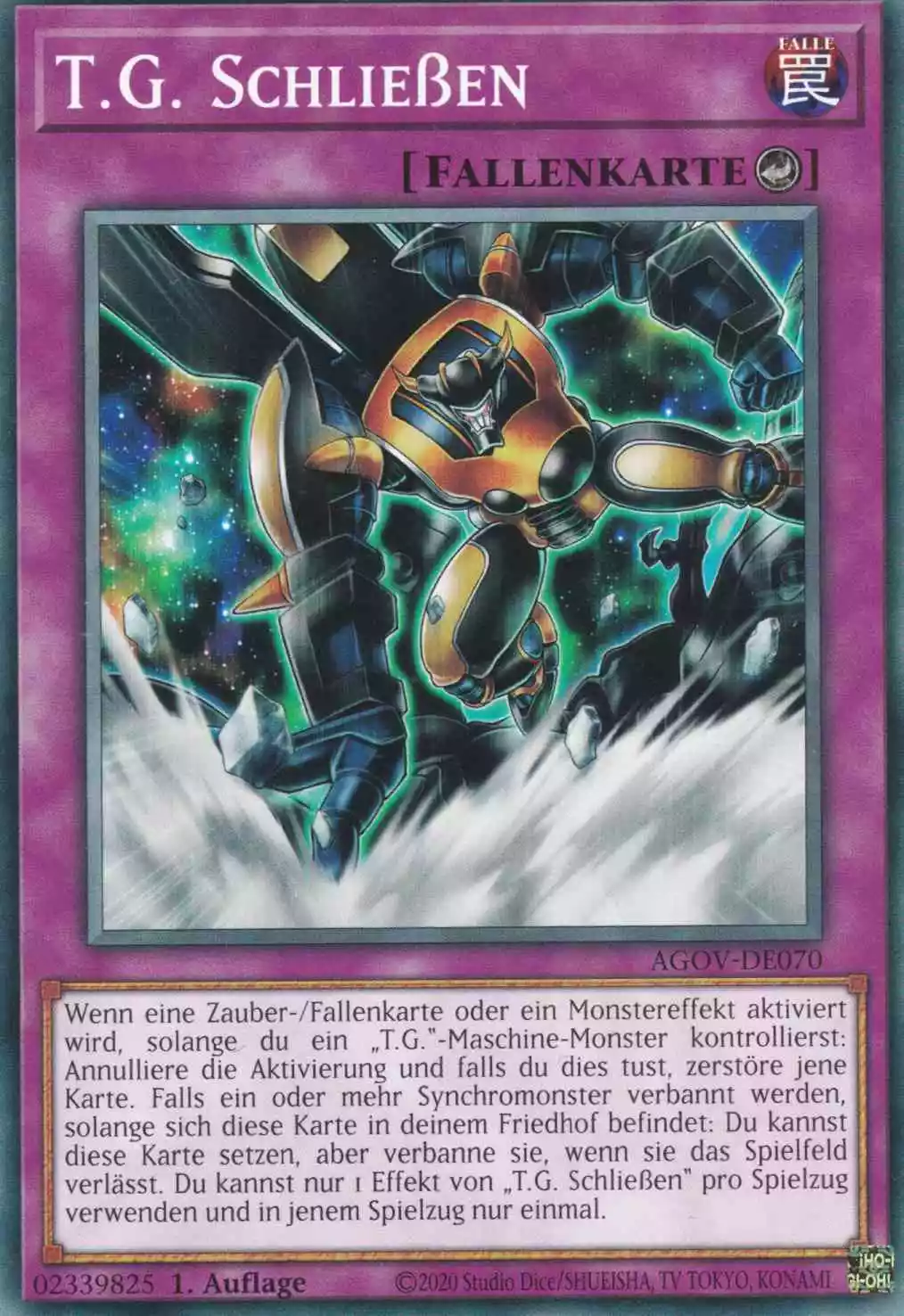 T.G. Schließen AGOV-DE070 ist in Common Yu-Gi-Oh Karte aus Age of Overlord 1.Auflage