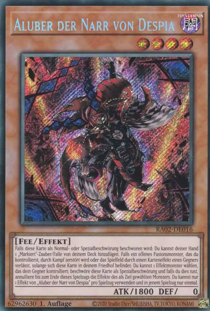 Aluber der Narr von Despia RA02-DE016 ist in Secret Rare Yu-Gi-Oh Karte aus 25th Anniversary Rarity Collection 2 1.Auflage
