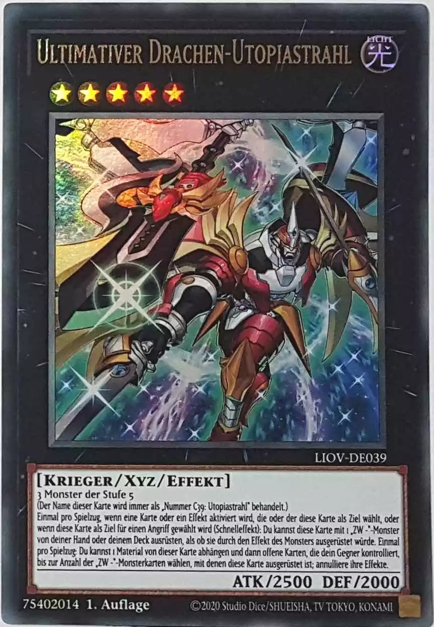 Ultimativer Drachen-Utopiastrahl LIOV-DE039 ist in Ultra Rare Yu-Gi-Oh Karte aus Lightning Overdrive 1.Auflage