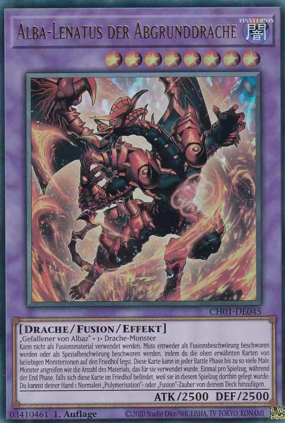 Alba-Lenatus der Abgrunddrache CH01-DE045 ist in Ultra Rare Yu-Gi-Oh Karte aus THE CHRONICLES DECK: The Fallen & The Virtuous 1.Auflage
