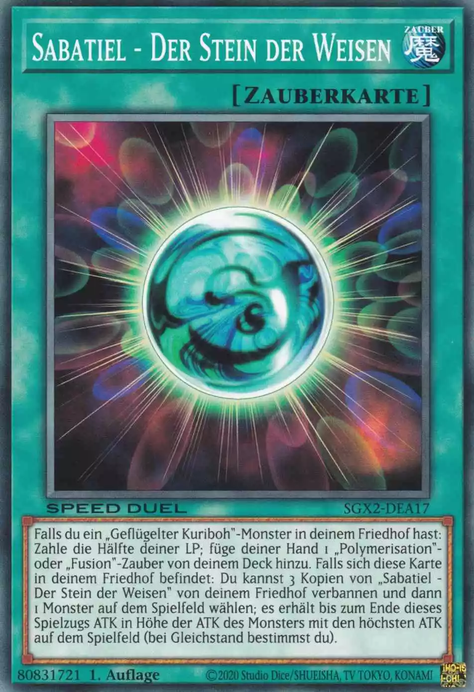 Sabatiel - Der Stein der Weisen SGX2-DEA17 ist in Common Yu-Gi-Oh Karte aus Speed Duel GX: Midterm Paradox 1.Auflage